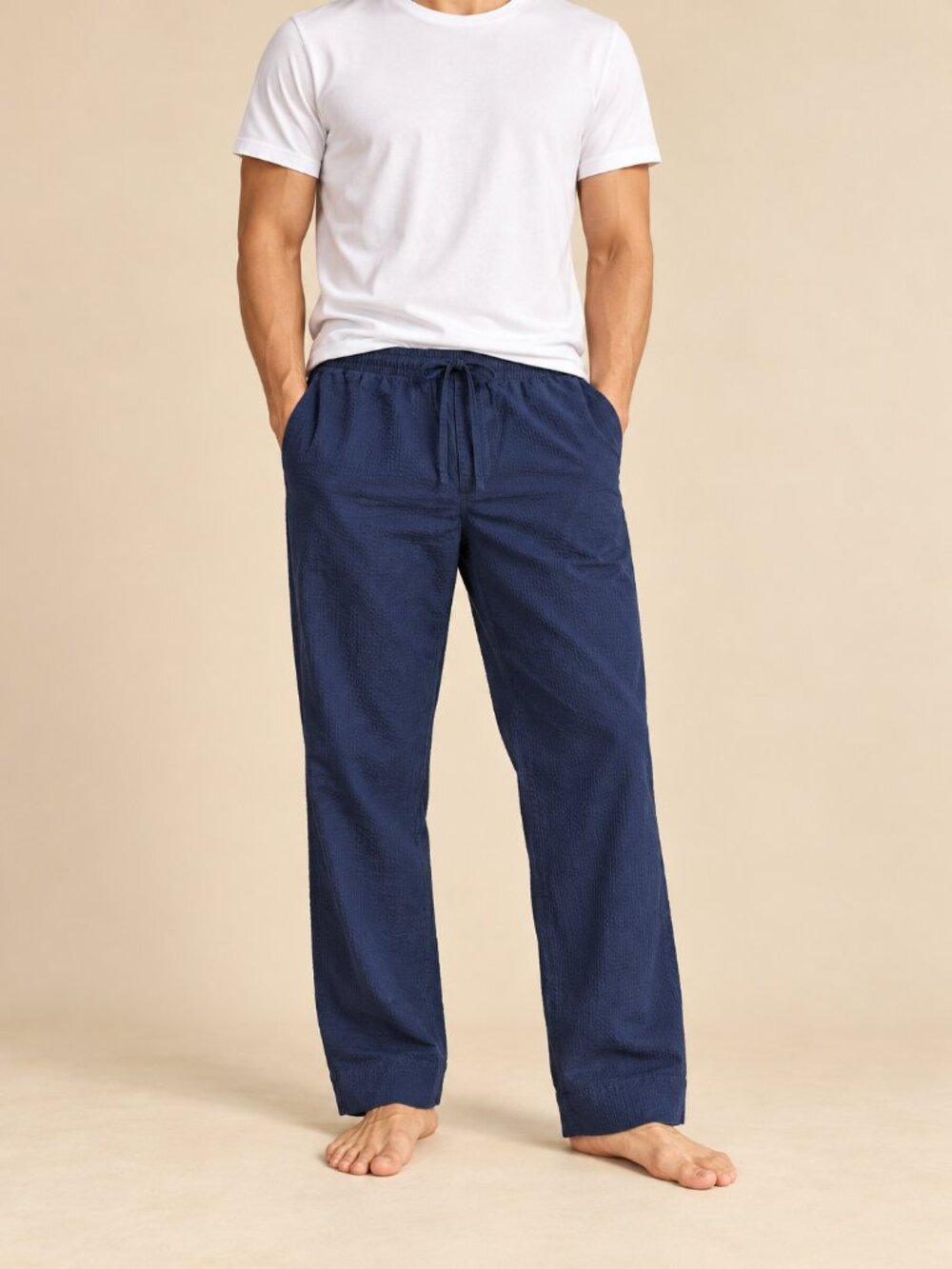 American Eagle AE Lounge Navy Seersucker 100% Cotton Pajama Pants Large